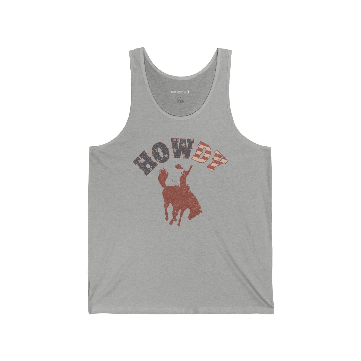 Howdy Unisex Jersey Tank Top, Casual Summer Shirt, Western Apparel, Country Music Lover Gift, Perfect for BBQs & Festivals