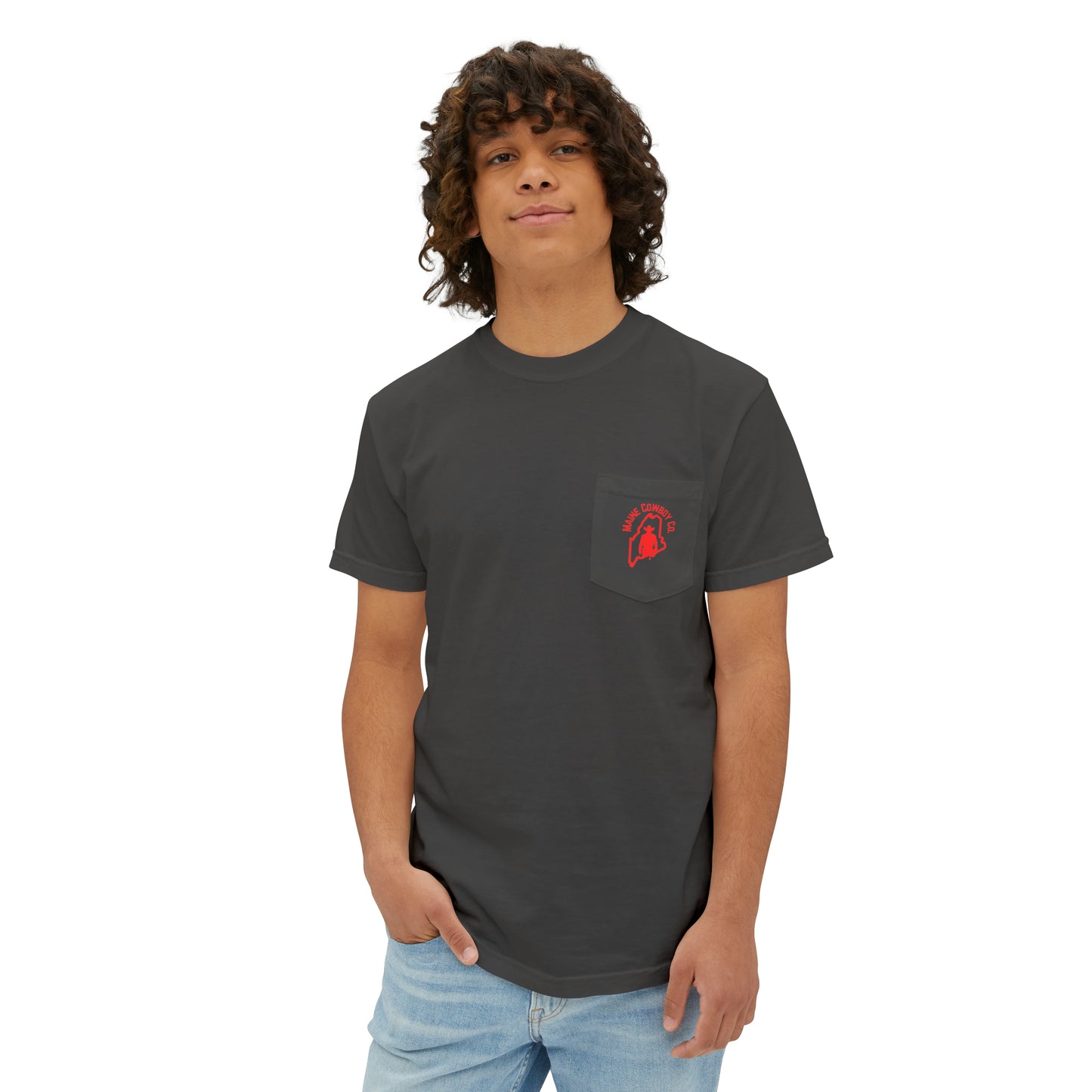 Pocket T-Shirt with Red Logo
