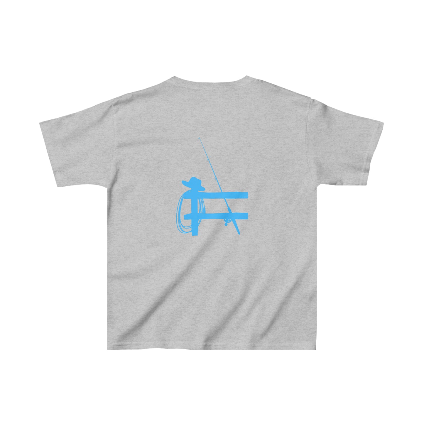 Kids Fishing Cotton Blue Logo Tee